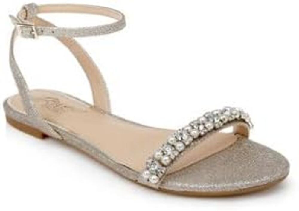 Badgley Mischka Daria Women's Silver Heeled flat Sandal 8.5M NWT